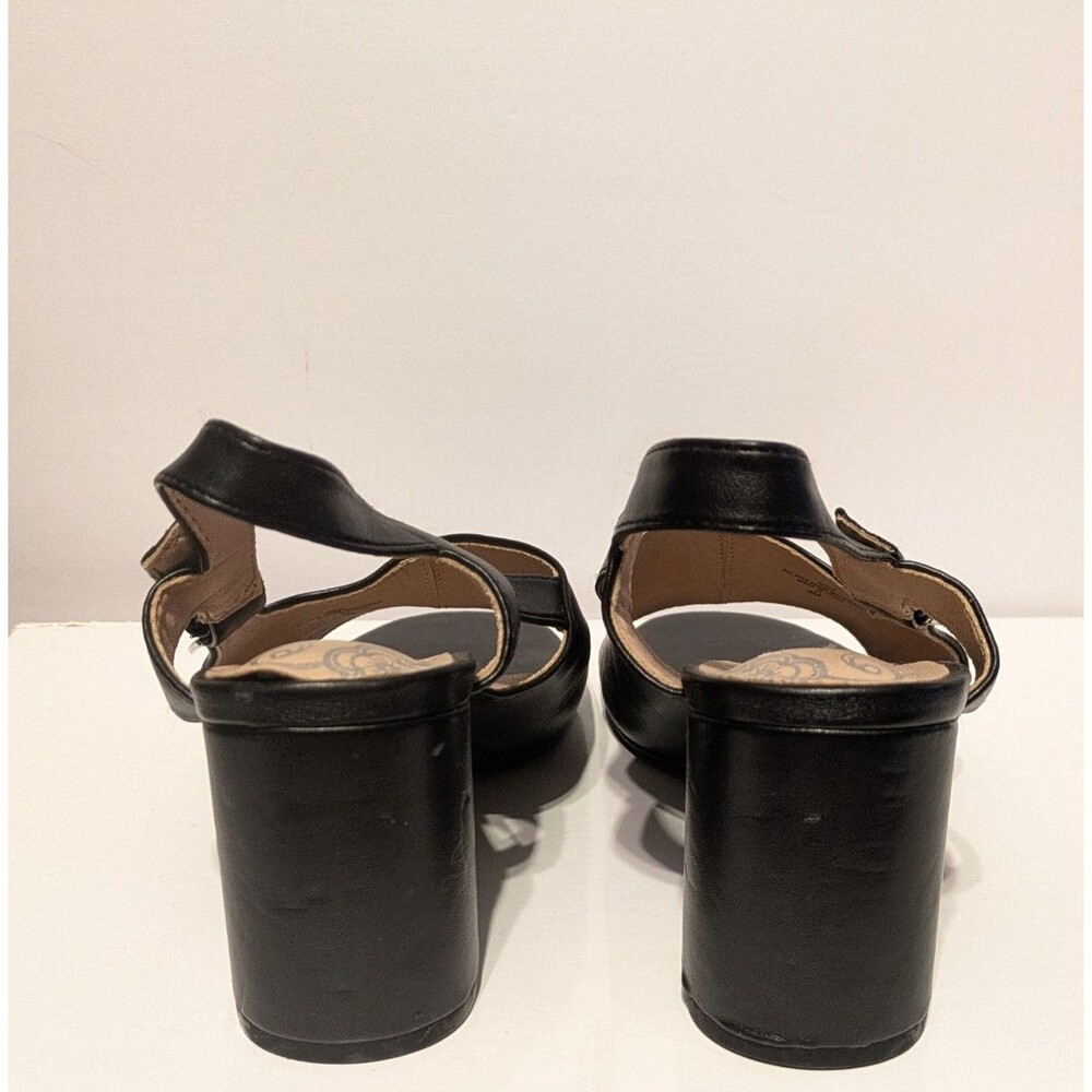 Mootsies Tootsies Black Slingback Open Toe Block Heel Ankle Strap 8M Career - Picture 4 of 10